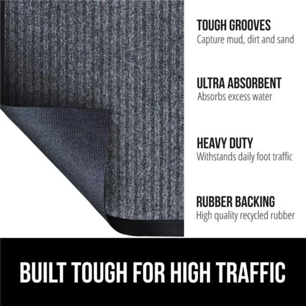 Waterproof HeavyDuty Traffic Guard Doormat,Stain & Fade Resistant,Durable Rubber